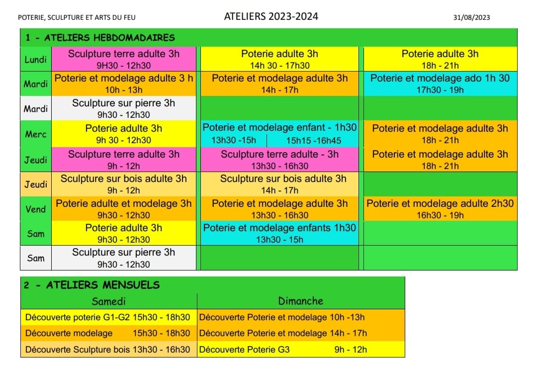 Ateliers 2023-2024